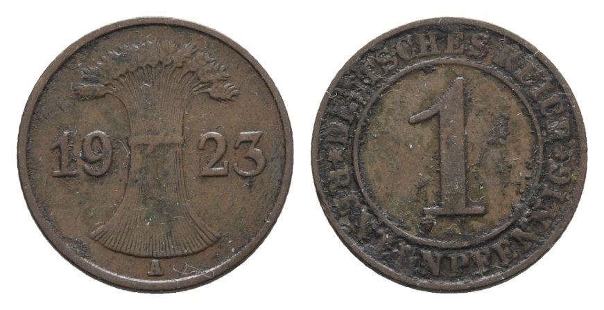 Deutsches Reich; Weimarer Republik; 1 Rentenpfennig 1923 A   