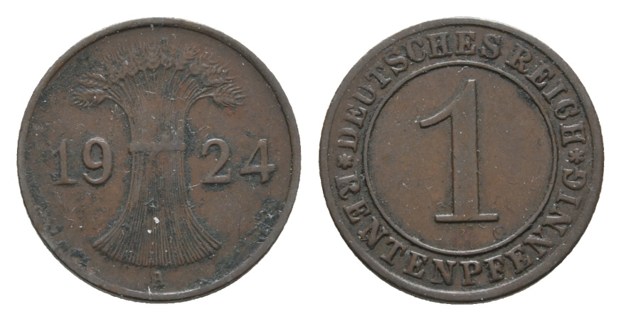  Deutsches Reich; Weimarer Republik; 1 Reichspfennig 1924 A   