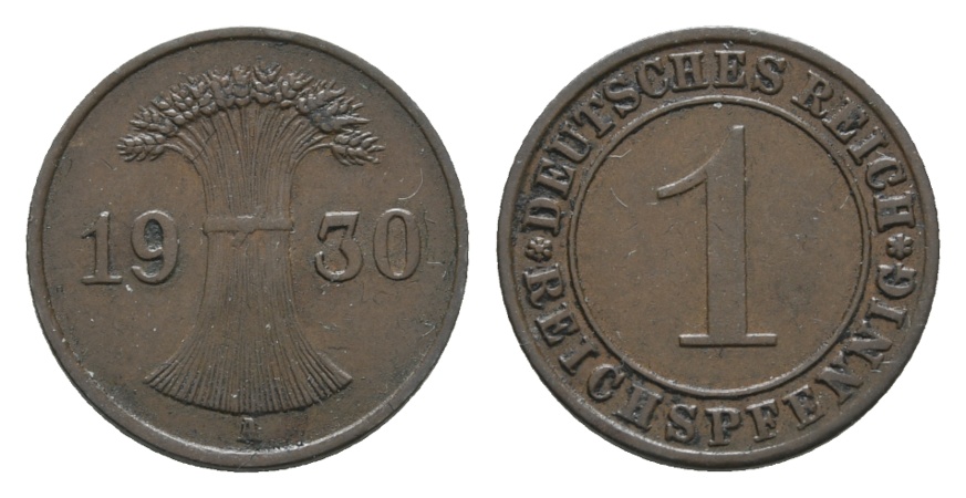  Deutsches Reich; Weimarer Republik; 1 Reichspfennig 1930 A   