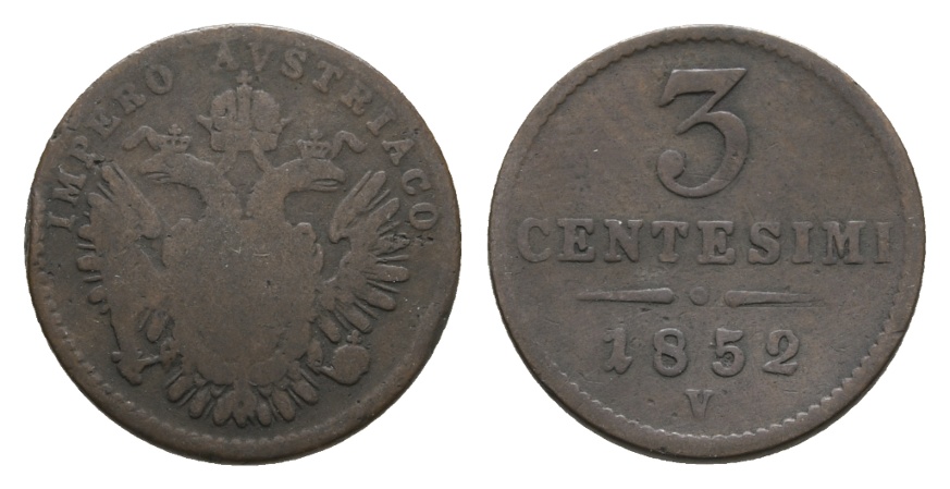  Österreich; 3 Centesimi 1852 V   