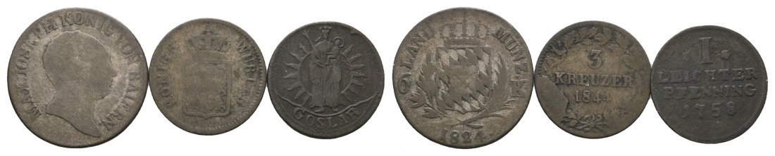  Altdeutschland; Lot Kleinmünzen ( 3 Stück )   