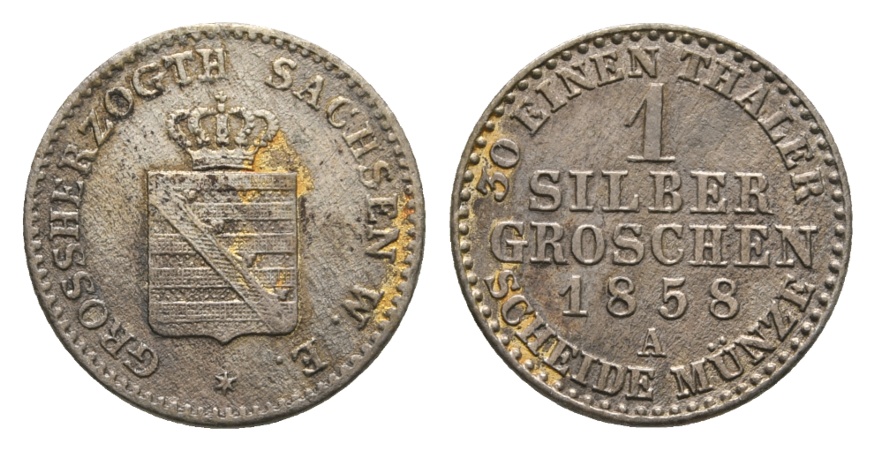  Altdeutschland; Sachsen; Kleinmünze 1858   