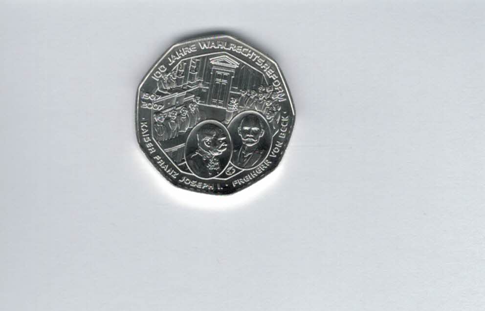  5 Euro 2007 Wahlrechtsreform silber 8g fein Österreich Spittalgold9800 (04974/9)   