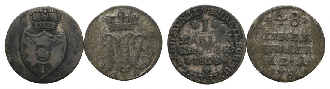  Altdeutschland; Lot Kleinmünzen ( 2 Stück )   