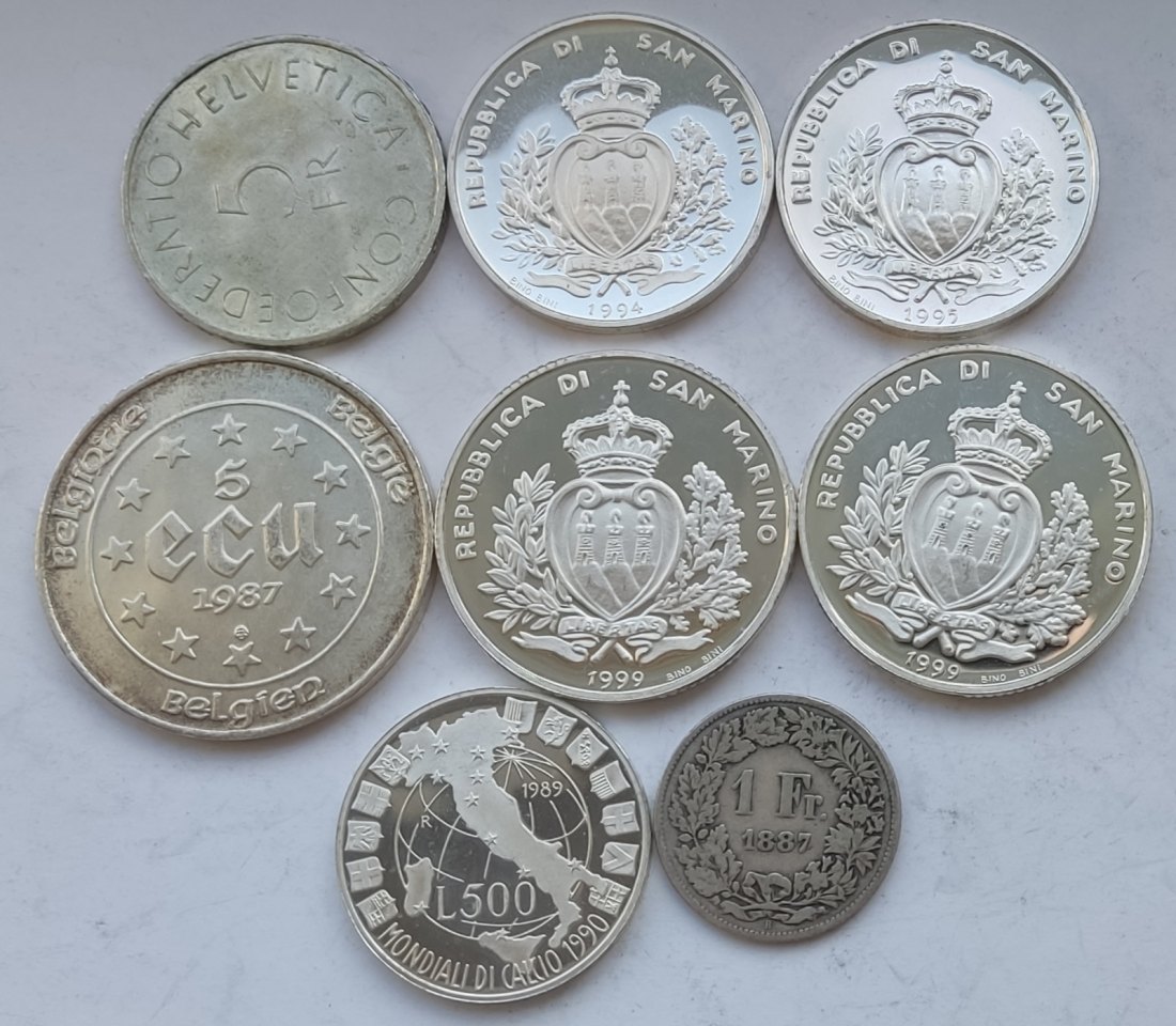  Mixed lot of silver coins. 105 grams of pure silver   