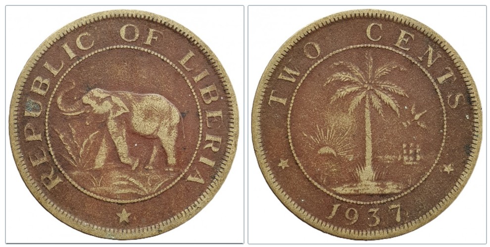  Liberia 2 Cent 1937   