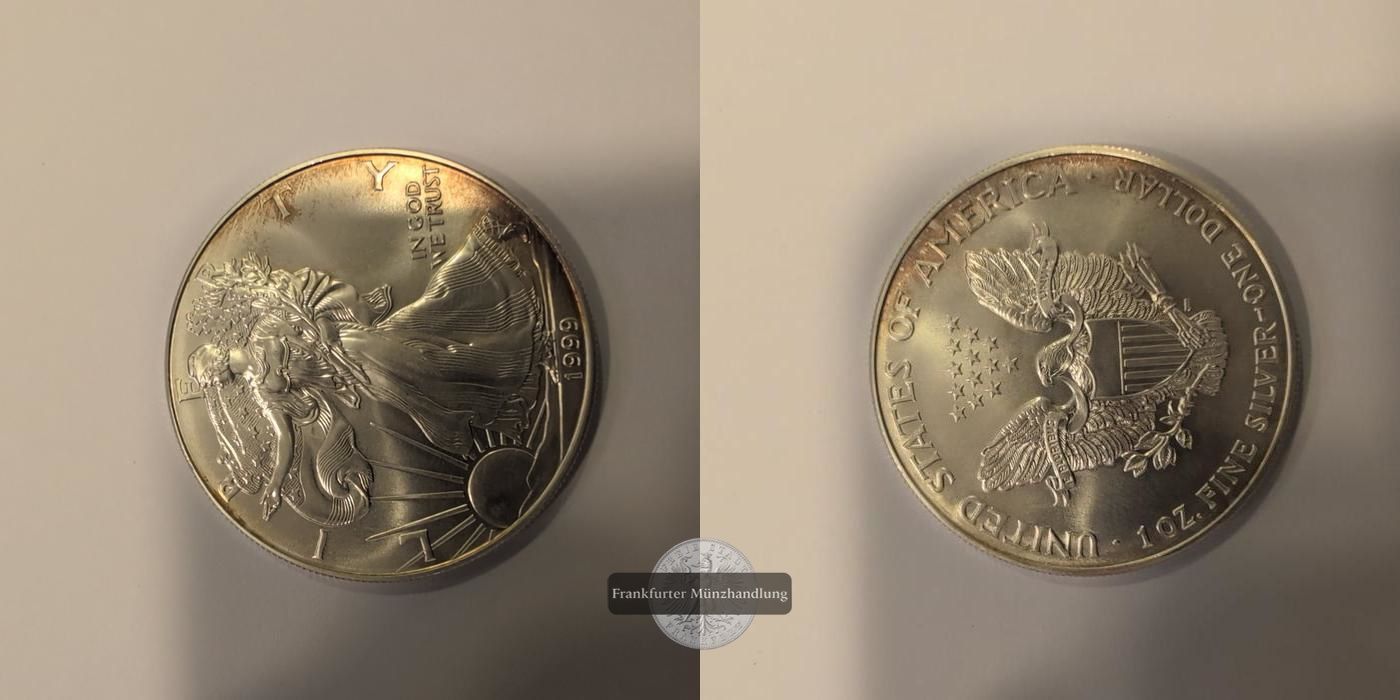 USA 1 Dollar 1999 Walking Liberty FM-Frankfurt KM#273 Feinsilber: 31,1g   