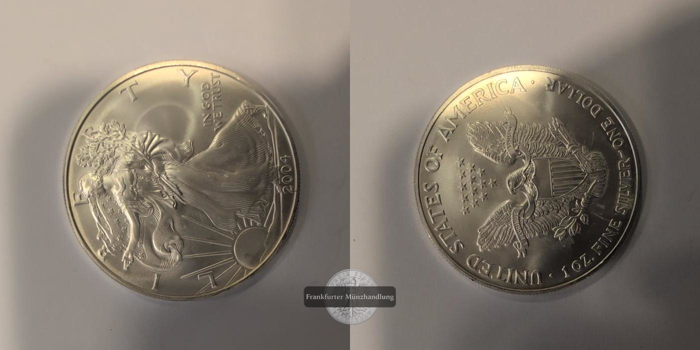  USA 1 Dollar 2004 Walking Liberty FM-Frankfurt KM#273 Feinsilber: 31,1g   
