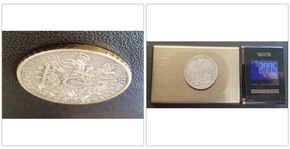  Nürnberg 1 Taler, 1768 Silber 27,75g Silbermünze Henkelspur   