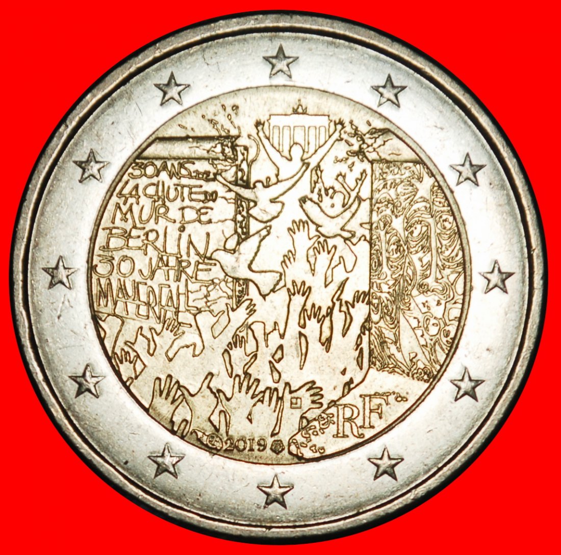 Ⰺ GERMANY 1989: FRANCE★ 2 EUROS 2019 LUSTRE★NON-PHALLIC 2007-2026!DIES I r1★LOW START! ★ NO RESERVE!