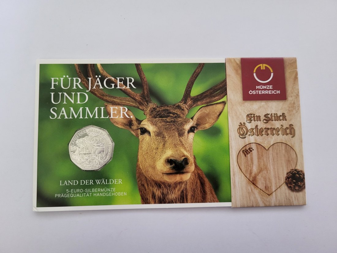  5 Euro 2011 Land der Wälder silber 8g fein Blister Österreich Spittalgold9800 (4974   