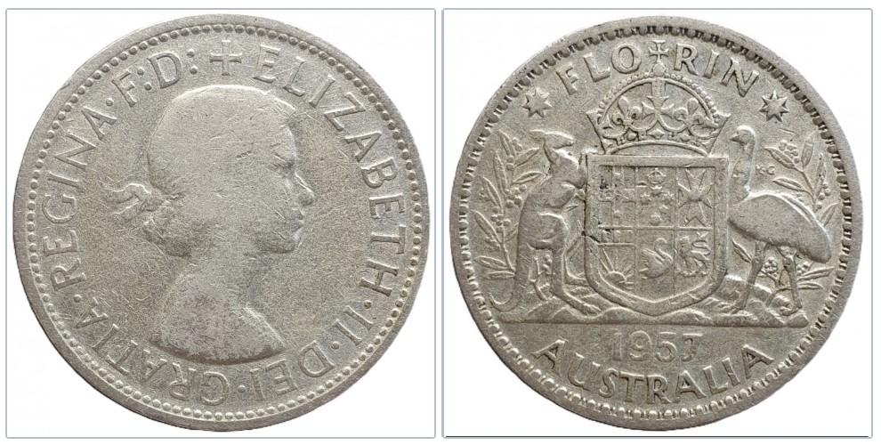 Australien 2 Schilling (Florin) 1957   