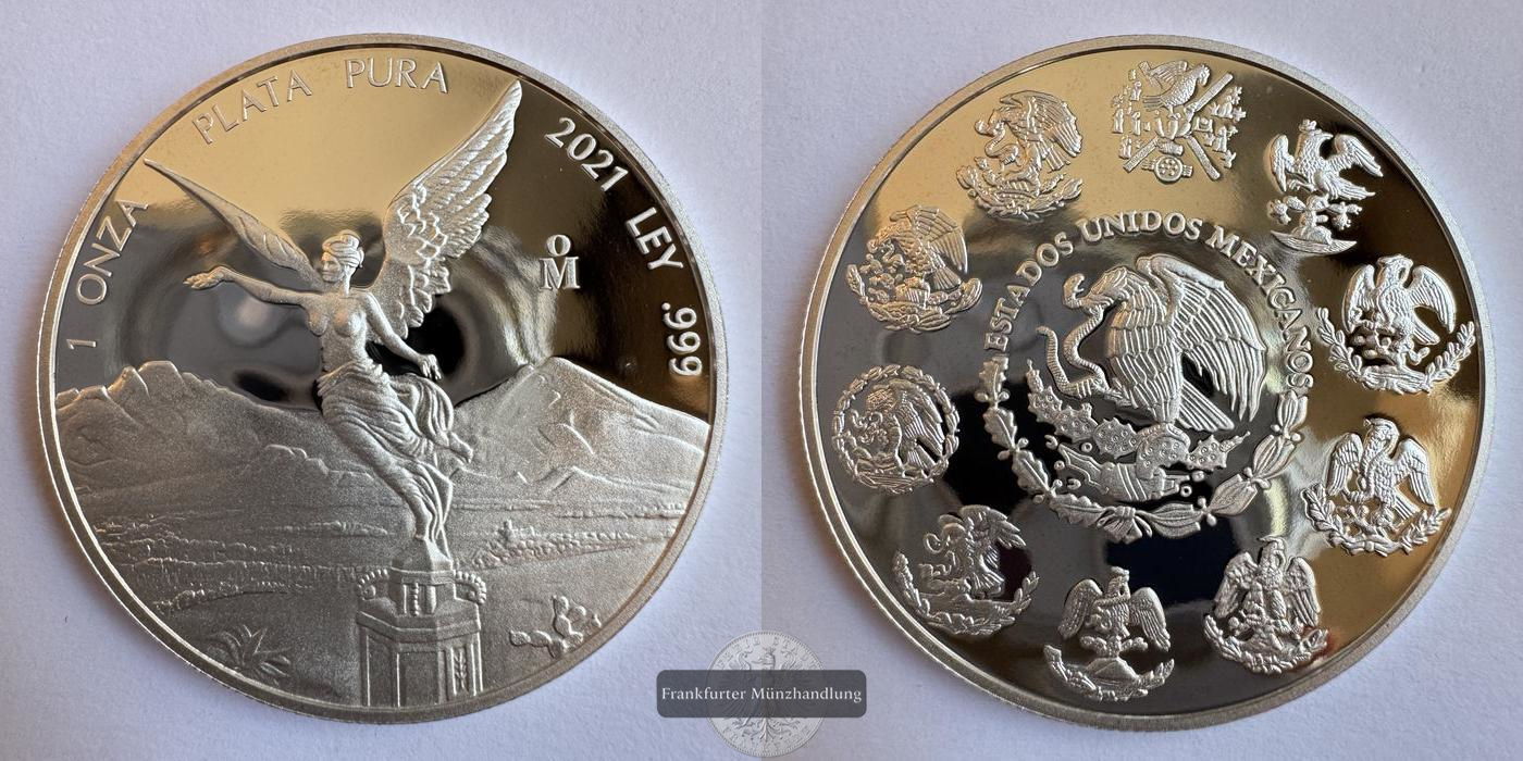  Mexico / 1 Onza Libertad Plata Pura 2021 FM-Frankfurt KM#639 Feinsilber: 31,06g   