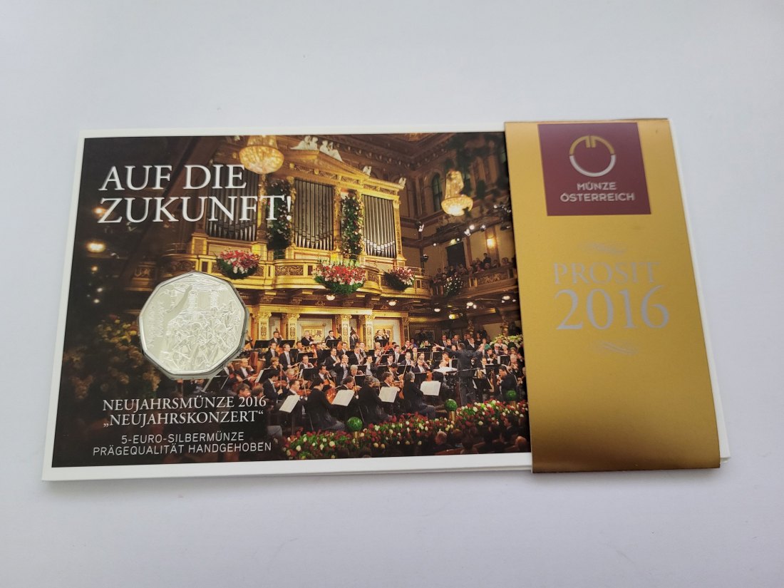  5 Euro 2015 Neujahrsmünze 2016 silber 8g fein Blister Österreich Spittalgold9800 (4974   