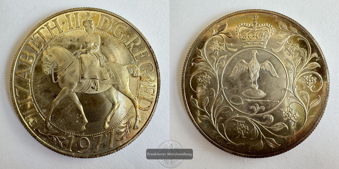  UK / 25 New Pence Elizabeth II (Silver Jubilee; Proof) FM-Frankfurt KM#920a Feinsilber: 16,16g   