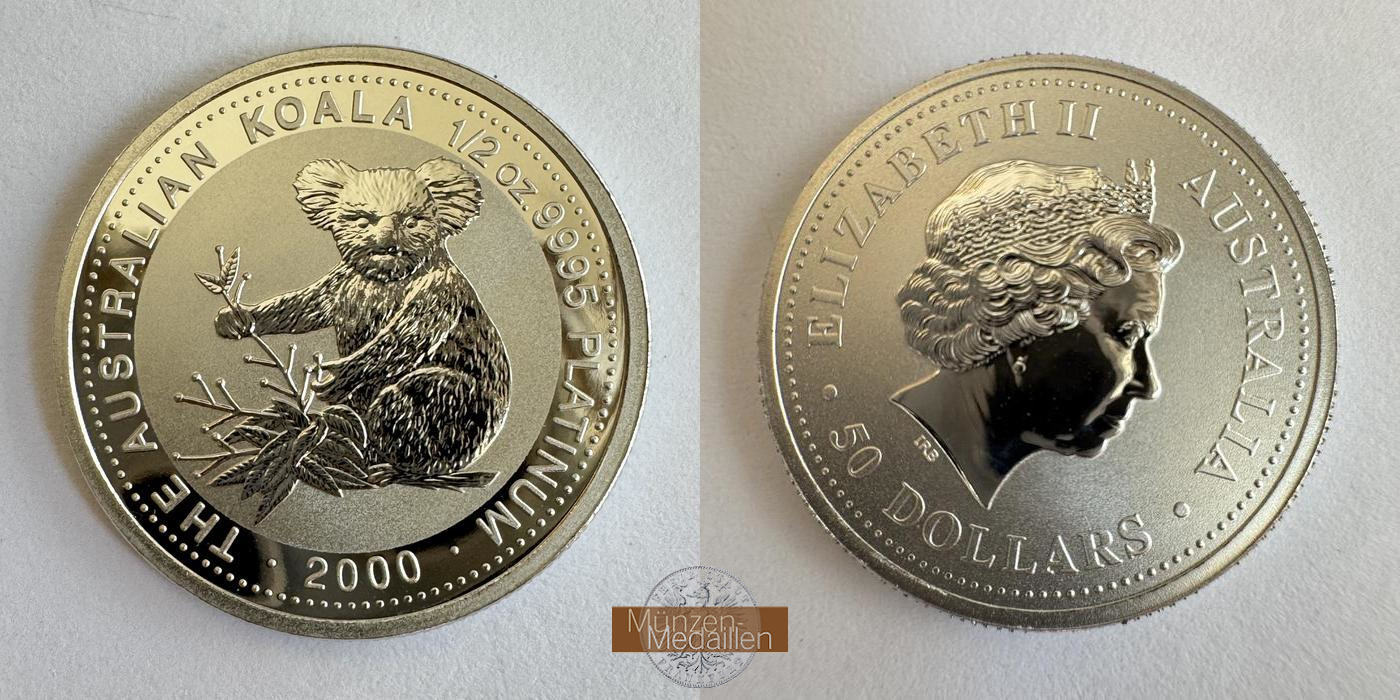 Australien 50 Dollars Elizabeth II (Koala - Platin) MM-Frankfurt KM#472 Feinplatin: 15,5g   