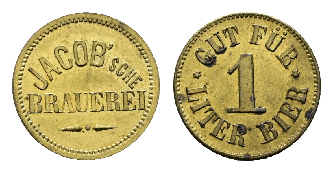  Bayern; Bodenwöhr; Jacob'sche Brauerei;  Gut für 1 Liter Bier; Menzel 3100.1   