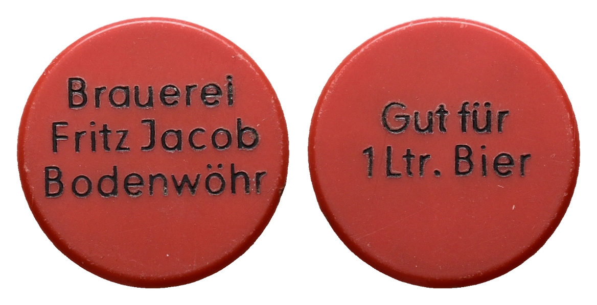  Bayern; Bodenwöhr Brauerei Fritz Jacob; Gut für 1 Ltr. Bier; Menzel 3098.1   
