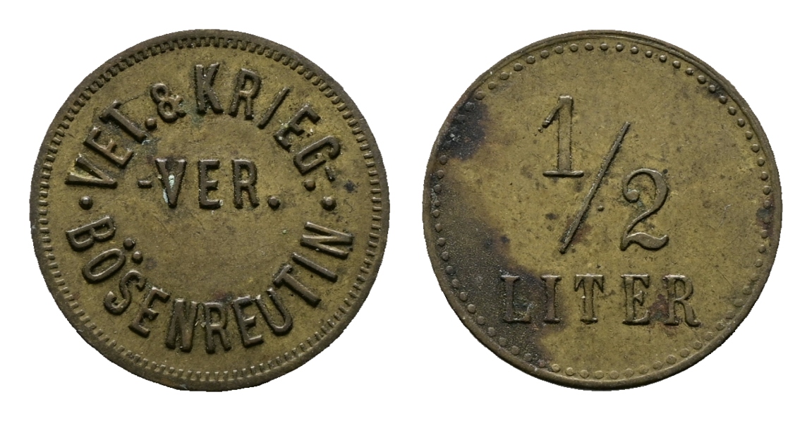  Bayern; Bösenreutin Vet.& Krieg.-Ver.; 1/2 Liter; Menzel 3132   