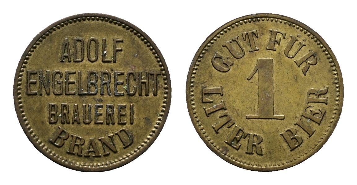 Bayern; Brand Adolf Engelbrecht Brauerei; Gut für 1 Liter Bier; Menzel 3358   