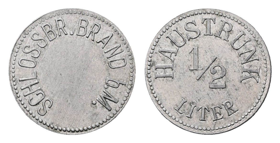  Bayern; Brand b./M. Schlossbr.; Haustrunk 1/2 Liter; Menzel 3361   