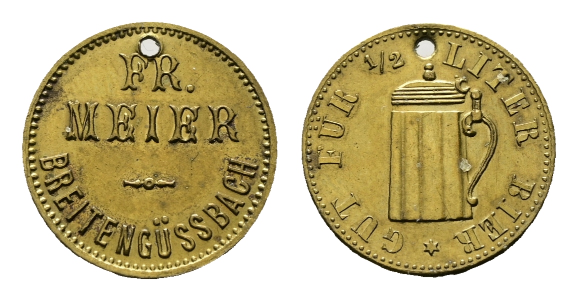  Bayern; Breitengüßbach; Breitengüssbach Fr. Meier; Gut frü 1/2 Lieter Bier; Menzel 3521   