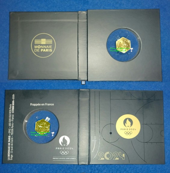 Frankreich 250 Euro Gold Hercules und der Ringkampf Olympische Spiele 2024 - 3gr Gold   