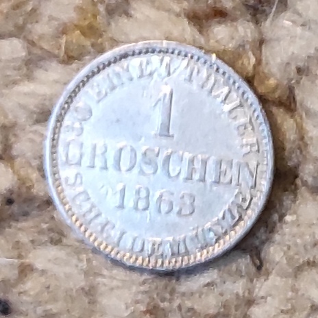  Hannover 1 Groschen 1863, SILBER, selten, guter Erhalt (besser als Foto)   