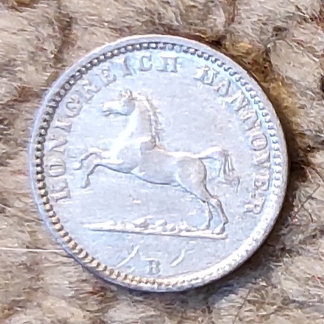  Hannover 1 Groschen 1863, SILBER, selten, guter Erhalt (besser als Foto)   