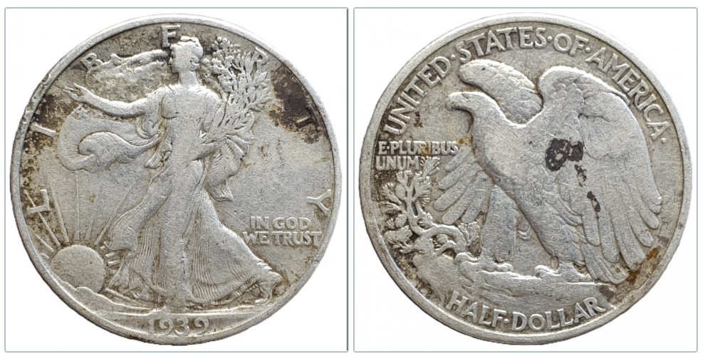  USA ½ Dollar 1939 – Walking Liberty Half Dollar – Klassischer Silber 11,25g fein - Philadelphia   
