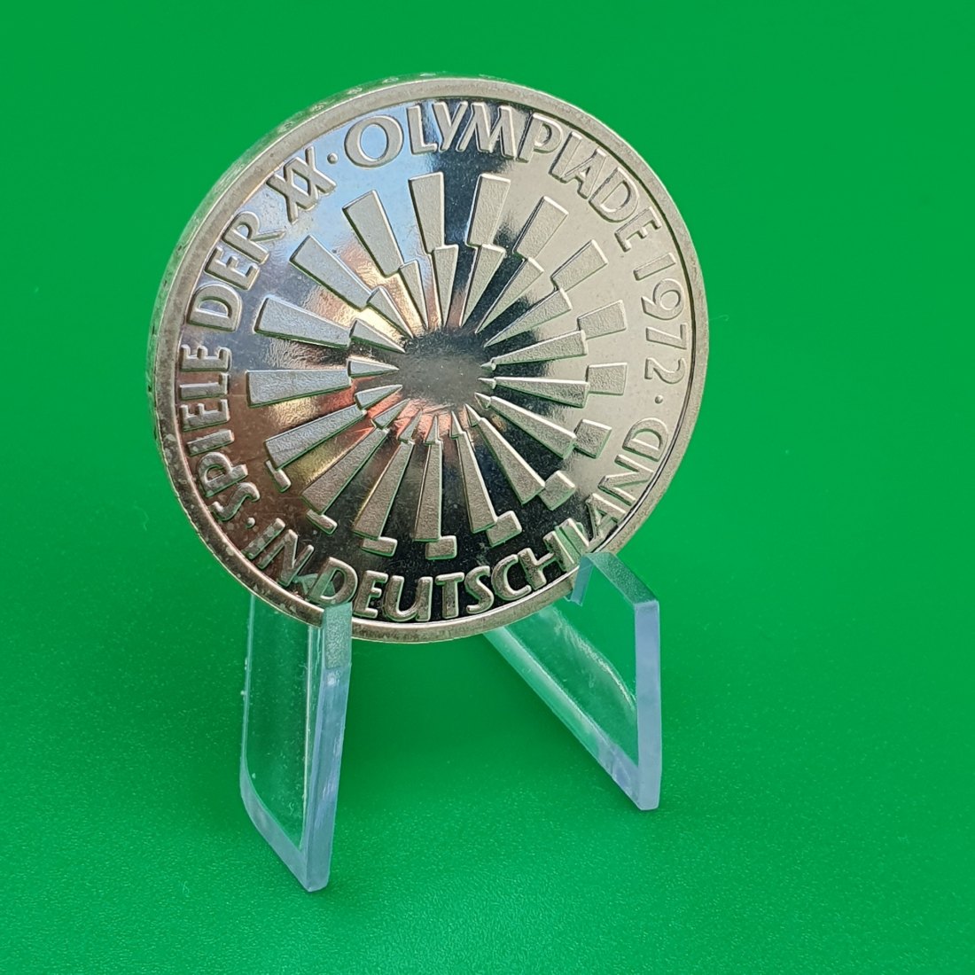 Deutschland 10 Mark 1972 F – Olympische Spiele München – Emblem „In Deutschland“ – Silber 9,69g fein