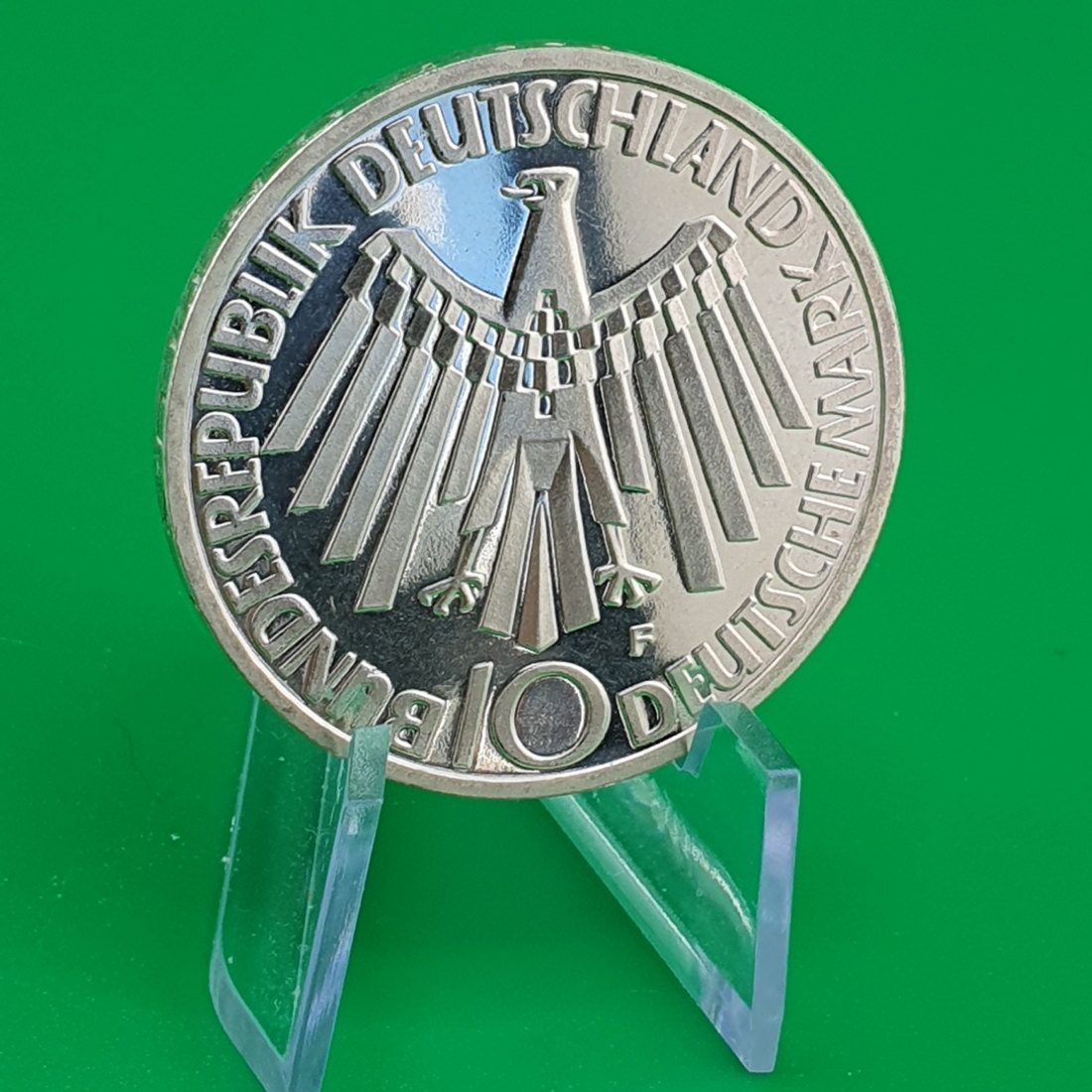  Deutschland 10 Mark 1972 F – Olympische Spiele München – Emblem „In Deutschland“ – Silber 9,69g fein   