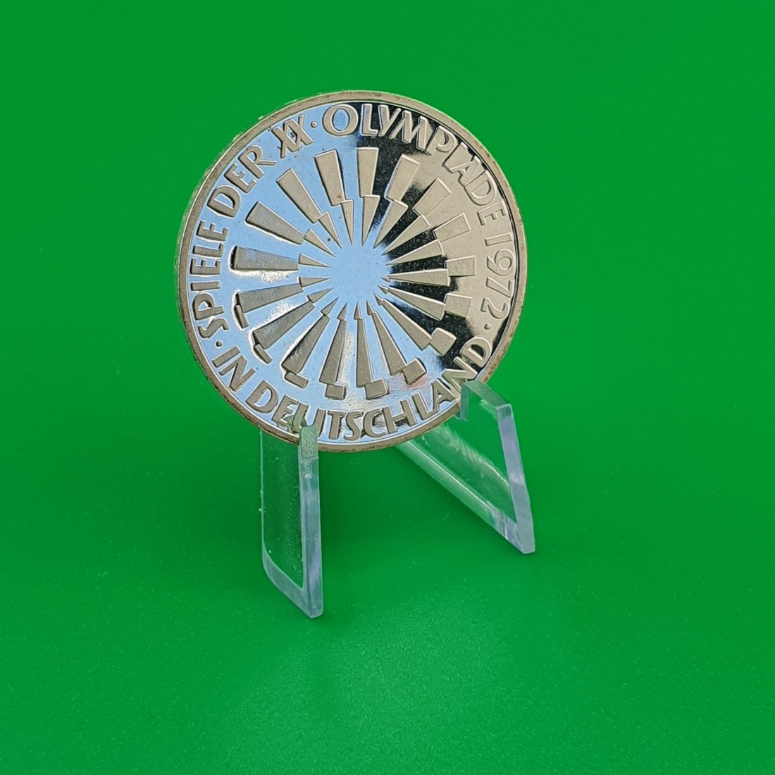Deutschland 10 Mark 1972 G – Olympische Spiele München – Emblem „In Deutschland“ – Silber 9,69g fein