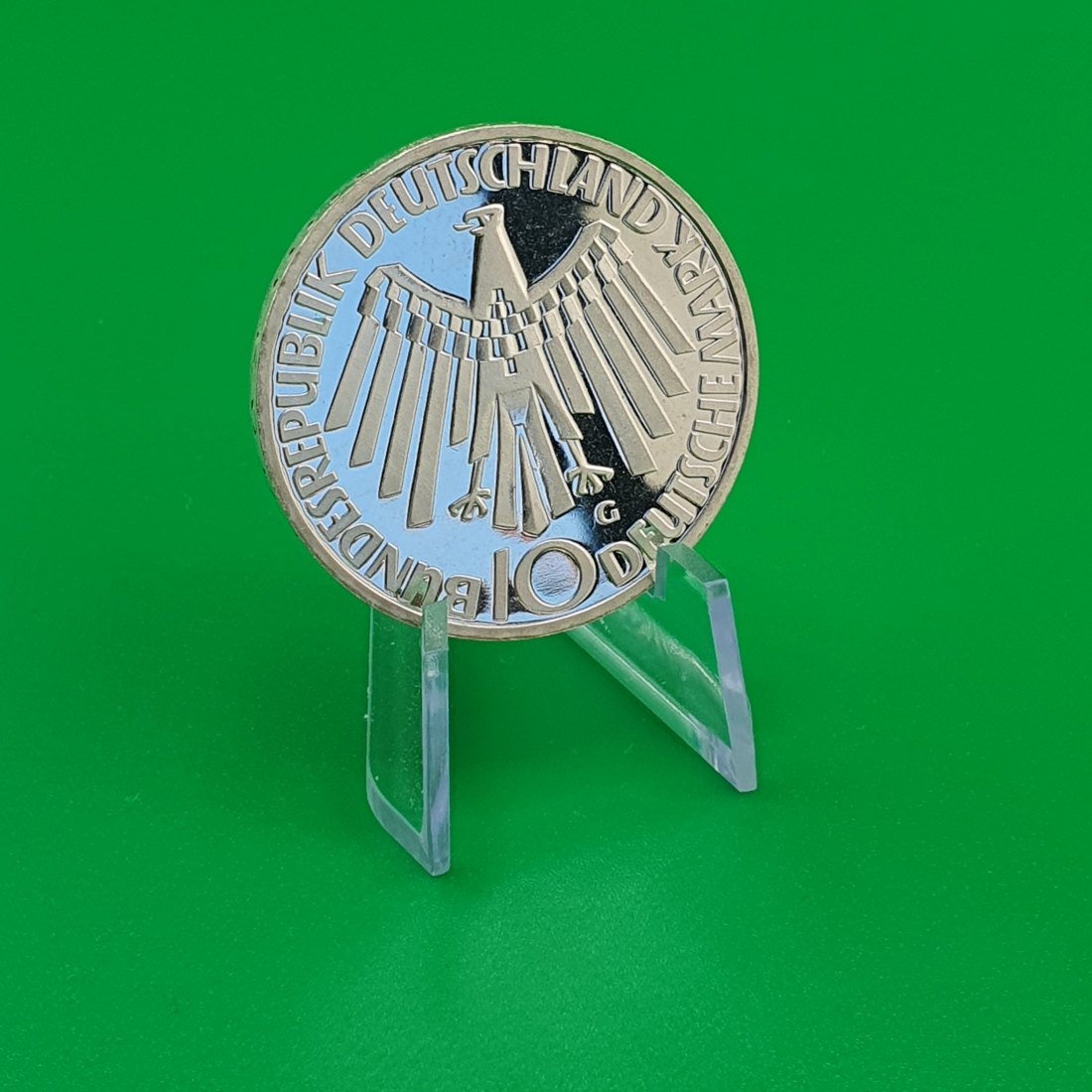  Deutschland 10 Mark 1972 G – Olympische Spiele München – Emblem „In Deutschland“ – Silber 9,69g fein   