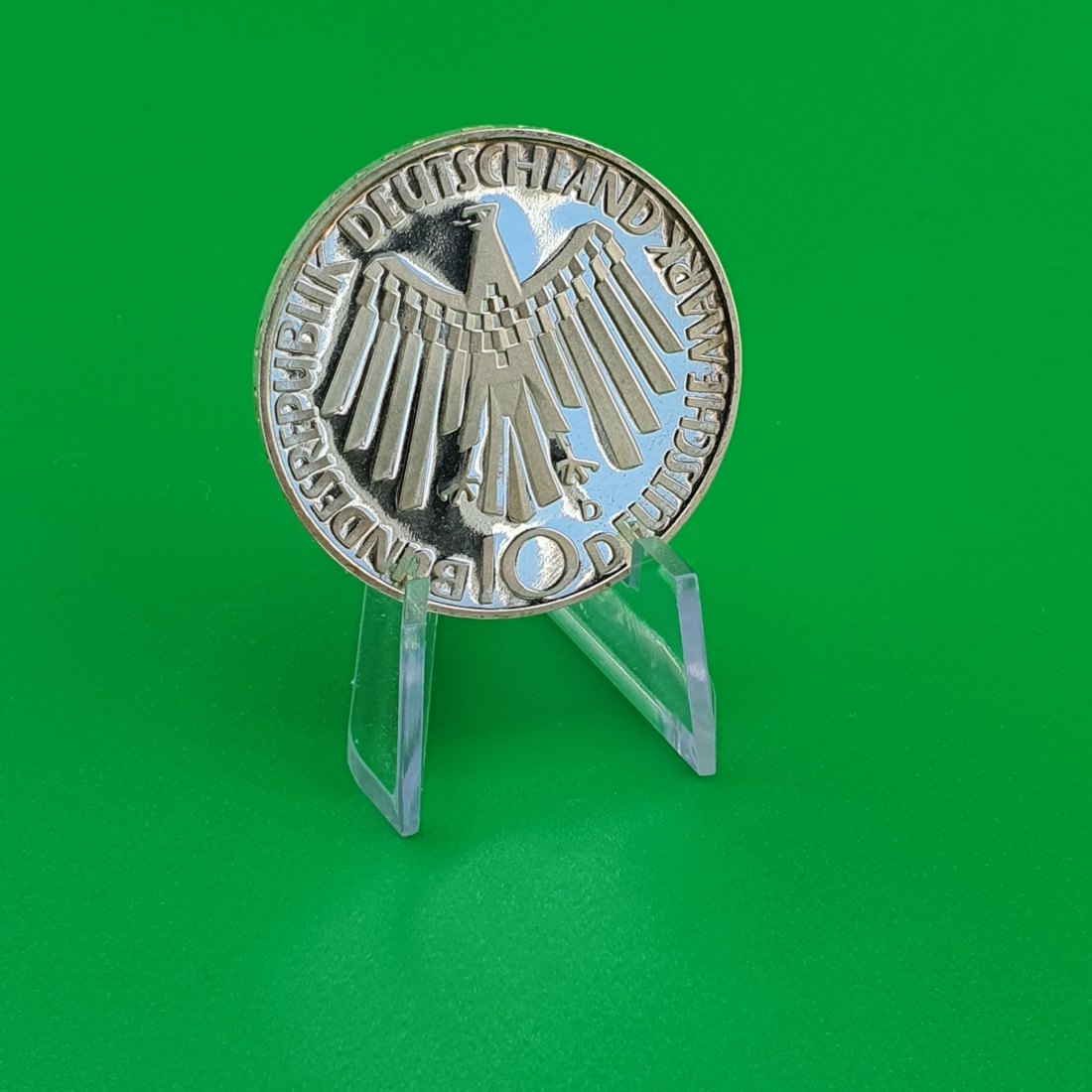  Deutschland 10 Mark 1972 D – Olympische Spiele München – Emblem „In Deutschland“ – Silber 9,69g fein   