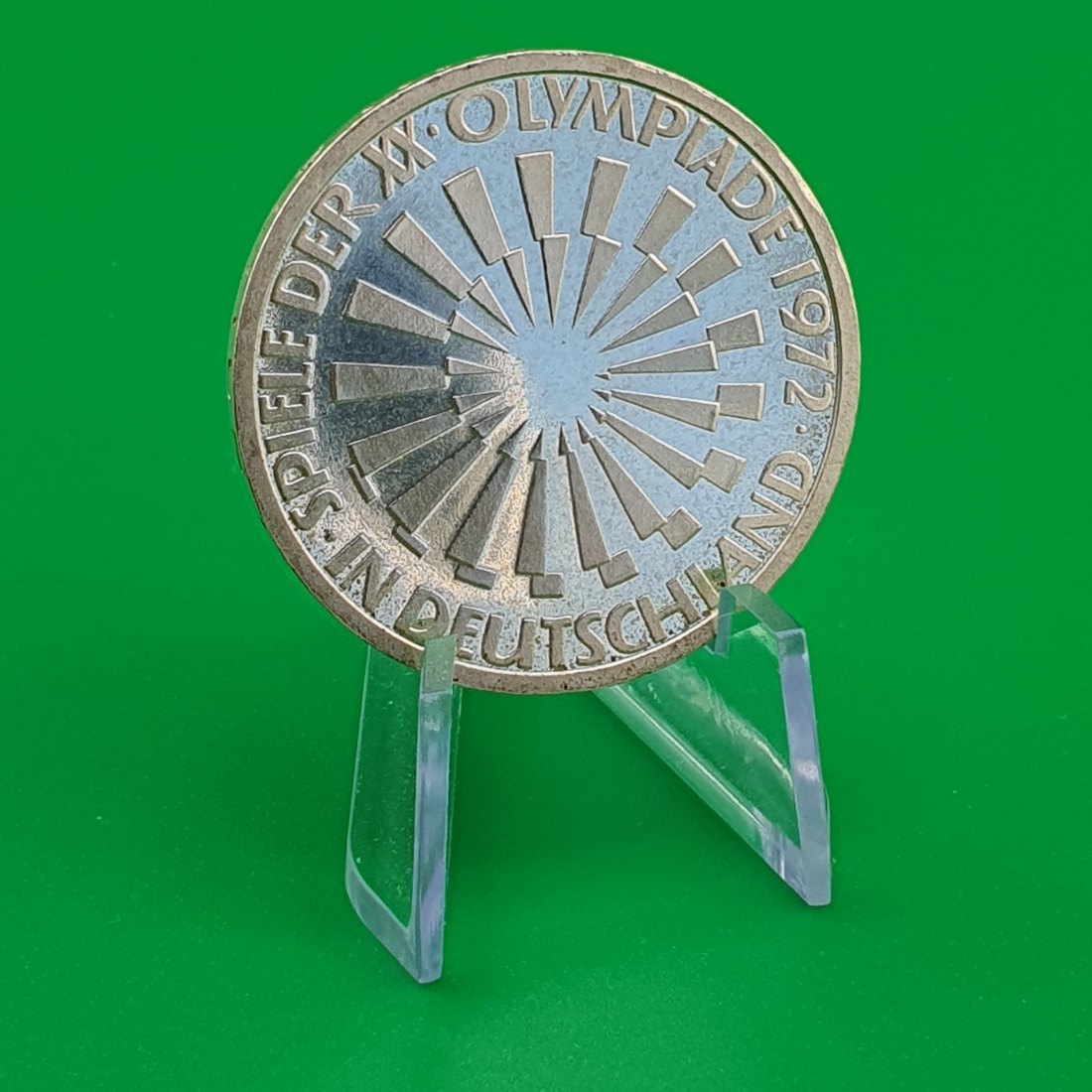 Deutschland 10 Mark 1972 J – Olympische Spiele München – Emblem „In Deutschland“ – Silber 9,69g fein