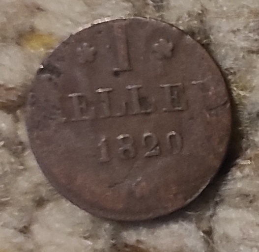  Frankfurt 1 Heller 1820, kein guter Erhalt   