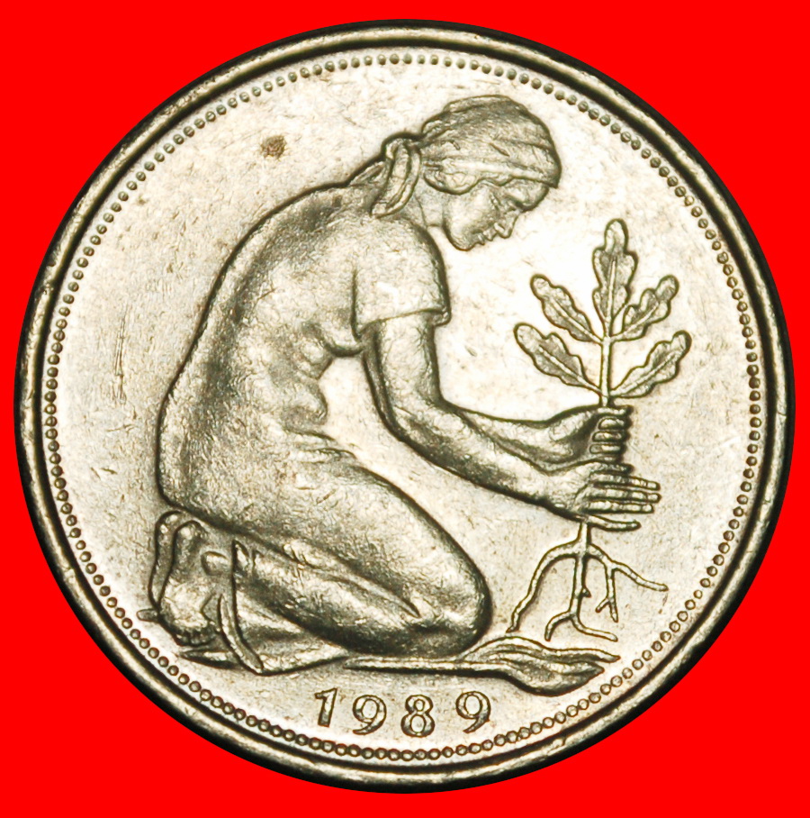  Ⰺ NOT COMMUNIST (1949-2001):GERMANY ★ 50 PFENNIGS 1989G BADEN-WUERTTEMBERG! ★LOW START ★ NO RESERVE!   