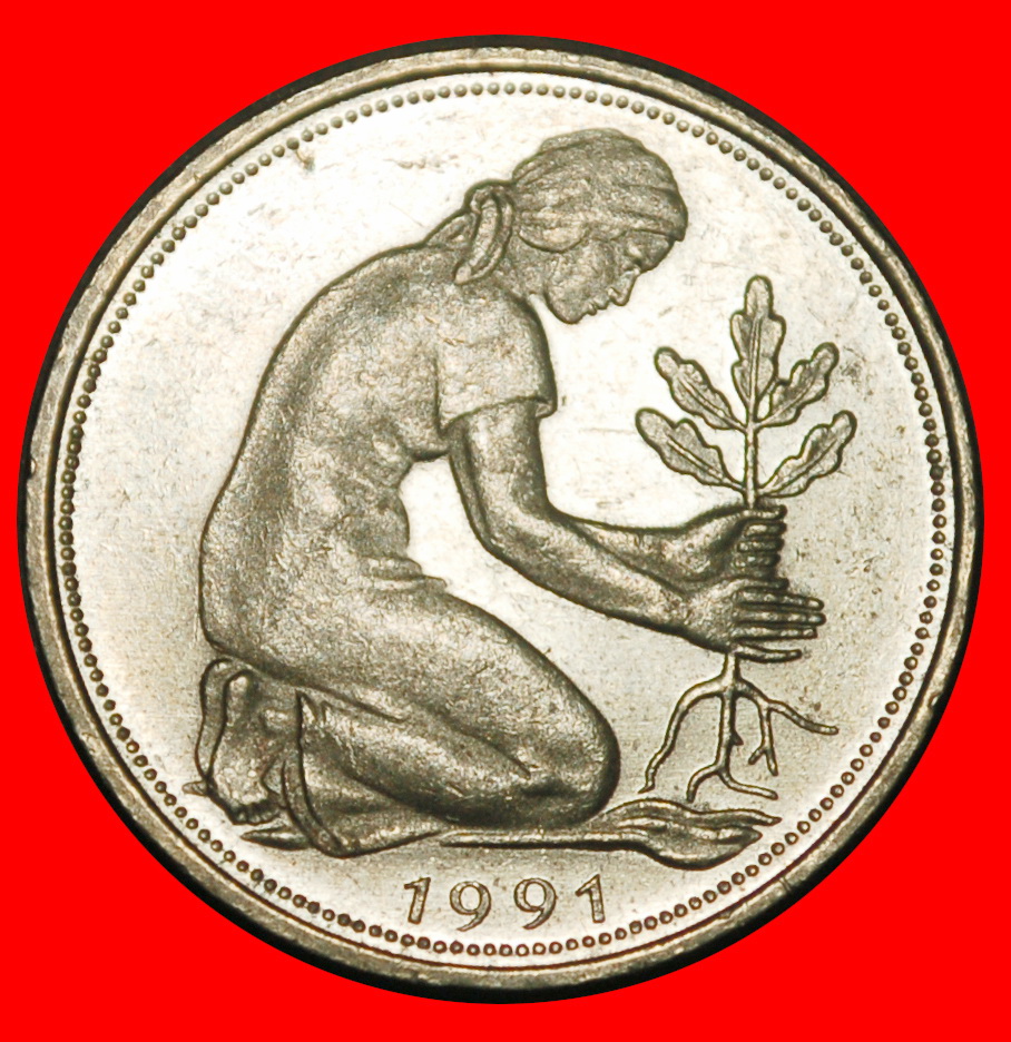  Ⰺ NOT COMMUNIST (1949-2001):GERMANY ★ 50 PFENNIGS 1991G BADEN-WUERTTEMBERG! ★LOW START ★ NO RESERVE!   