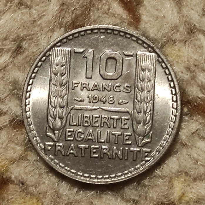  Frankreich 10 Francs 1948, guter Erhalt   