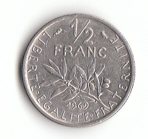 Frankreich 1/2 Franc 1969 (F317)b.