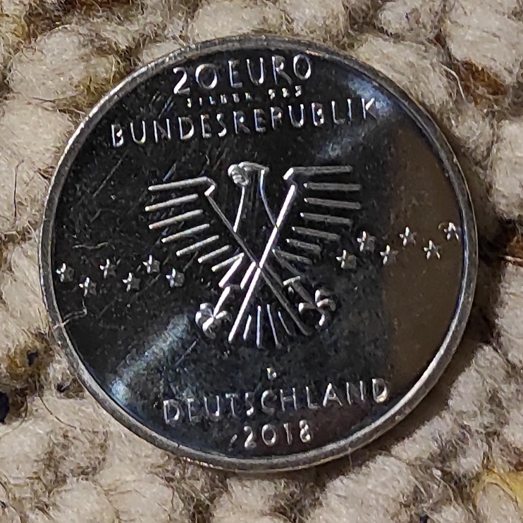  Deutschland 20 Euro 2018, SILBER, 100. Geburtstag von Ernst Otto Fischer   