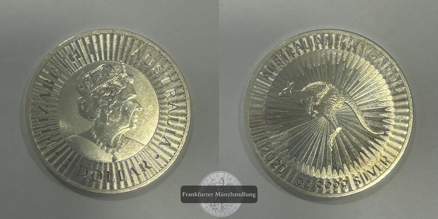  Australien 1 Dollar (Australian Kangaroo) 2022 FM-Frankfurt KM#3695 Feinsilber: 31,1g   