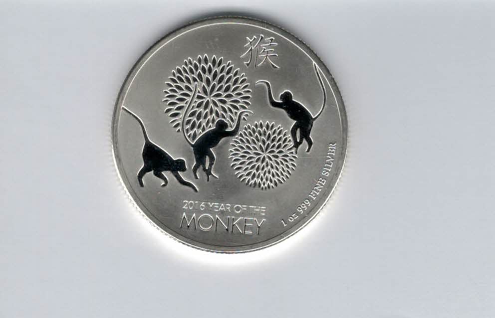  2 Dollars 2016 Monkey 1 Oz Silberunze 999 Niue Spittalgold9800 (5455   