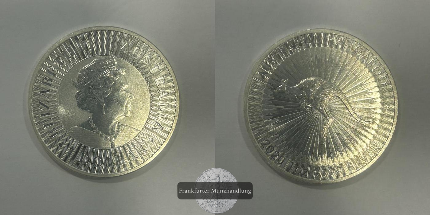  Australien 1 Dollar (Australian Kangaroo) 2022 FM-Frankfurt KM#3695 Feinsilber: 31,1g   