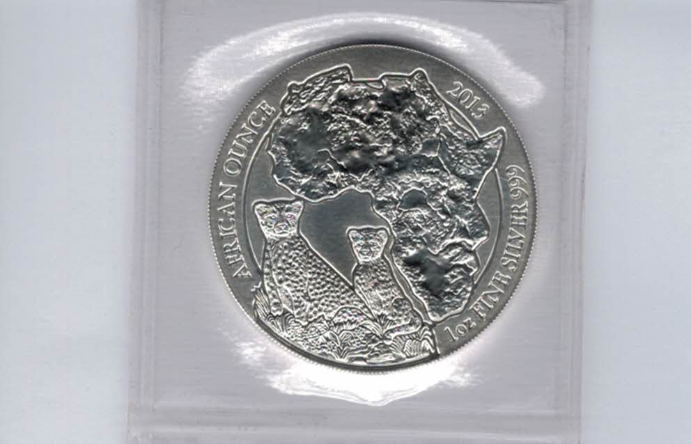  50 Amafaranga 2013 Gepardfamilie 1 Oz Unze Silbermünze 999 Rwanda Ruanda Spittalgold9800 (5455   