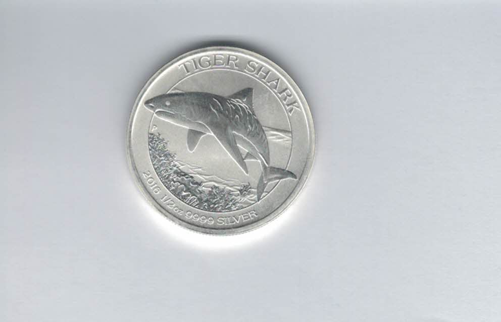  50 Cents 206 Tiger Hai 1/2 Oz Silbermünze 999 Australien Spittalgold9800 (4559   