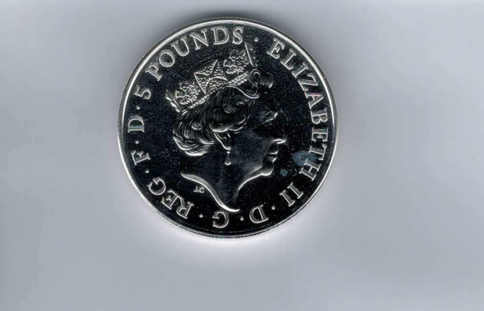  5 Pounds 2016 Lion of England 2 OZ Silberunze 9999 Großbritannien Spittalgold9800 (5187   