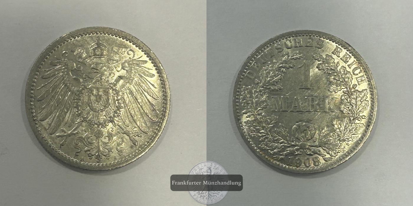  Deutschland 1 Mark (small shield / large eagle) 1903 A FM-Frankfurt KM#14 Feinsilber: 5,00g   