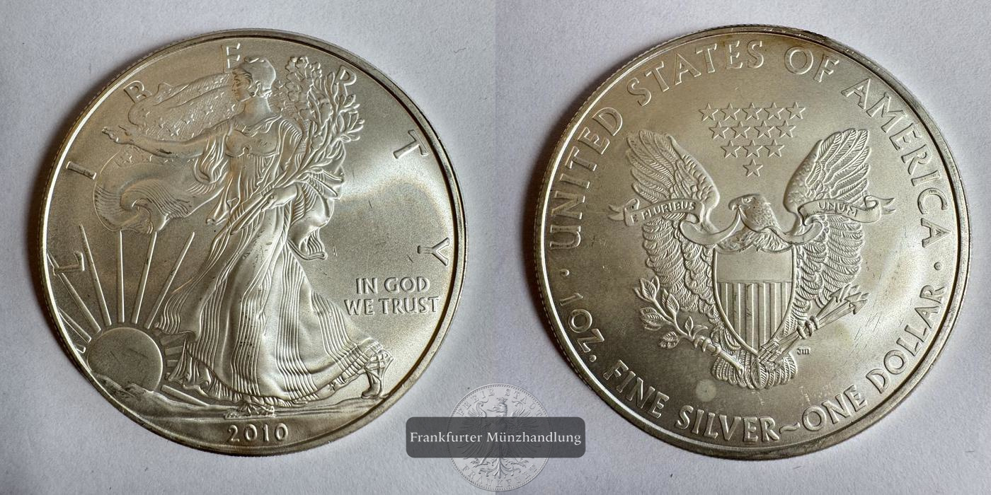  USA 1 Dollar  2010 American Eagle  FM-Frankfurt Feinsilber: 31,1g   